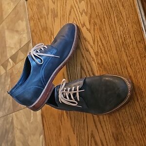 COLE Haan Tyler Grand Plain Blue Waxed Leather Oxfords Loafers- Mens size 13